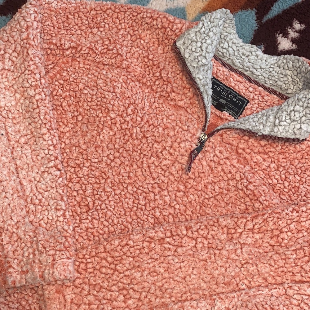Orange True Grit Pile Pullover